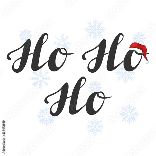 Ho ho ho Lettering on a snowy background