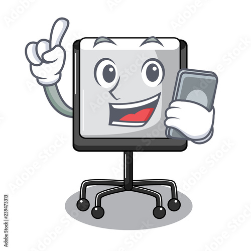 With phone prestation board chart blank on carttoon