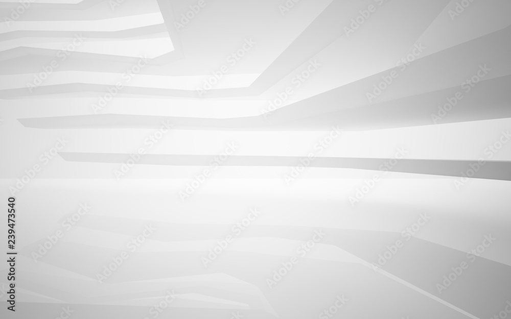 Abstract white interior of the future, with neon lighting. 3D illustration and rendering Abstract white interior of the future, with neon lighting. 3D illustration and rendering