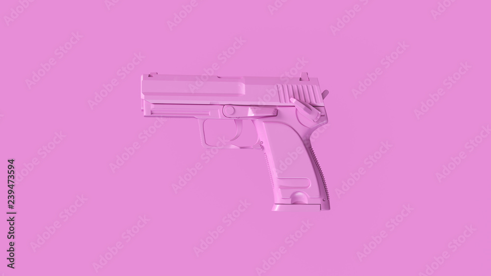 Pink Modern Hand Gun 3d Illustration 3d Rendering