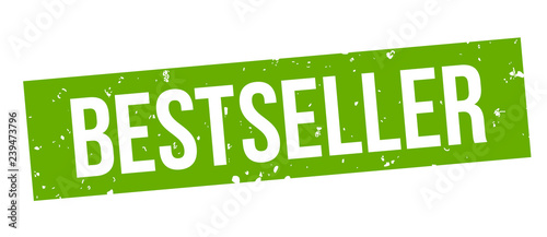 bestseller square green grunge stamp