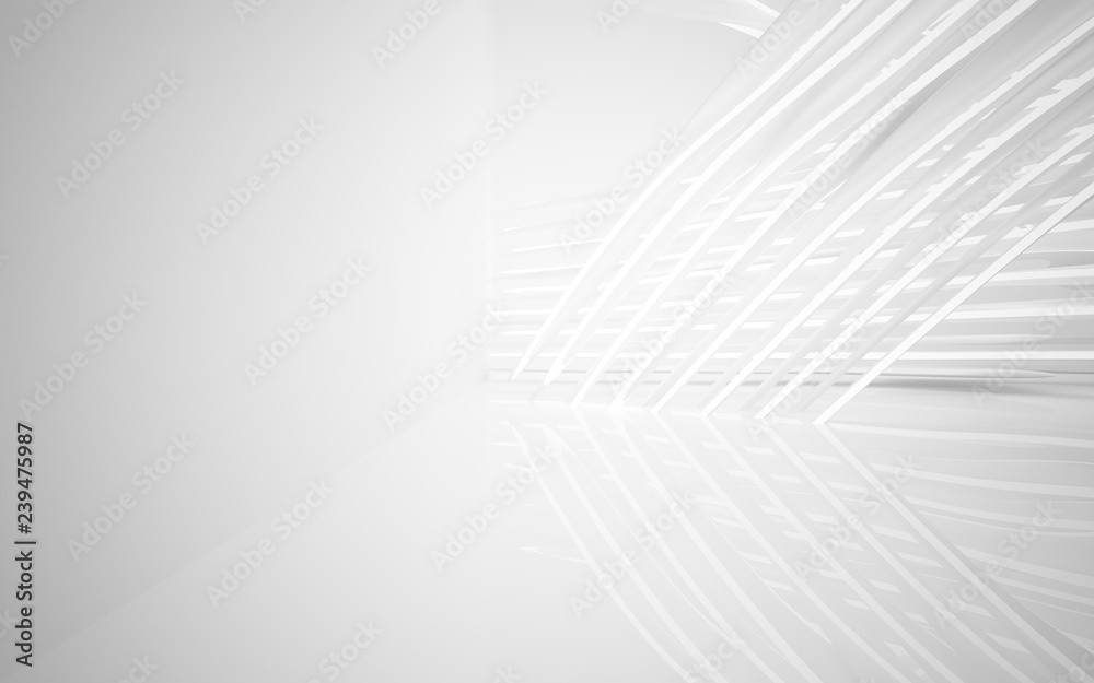 Abstract white interior of the future, with neon lighting. 3D illustration and rendering Abstract white interior of the future, with neon lighting. 3D illustration and rendering