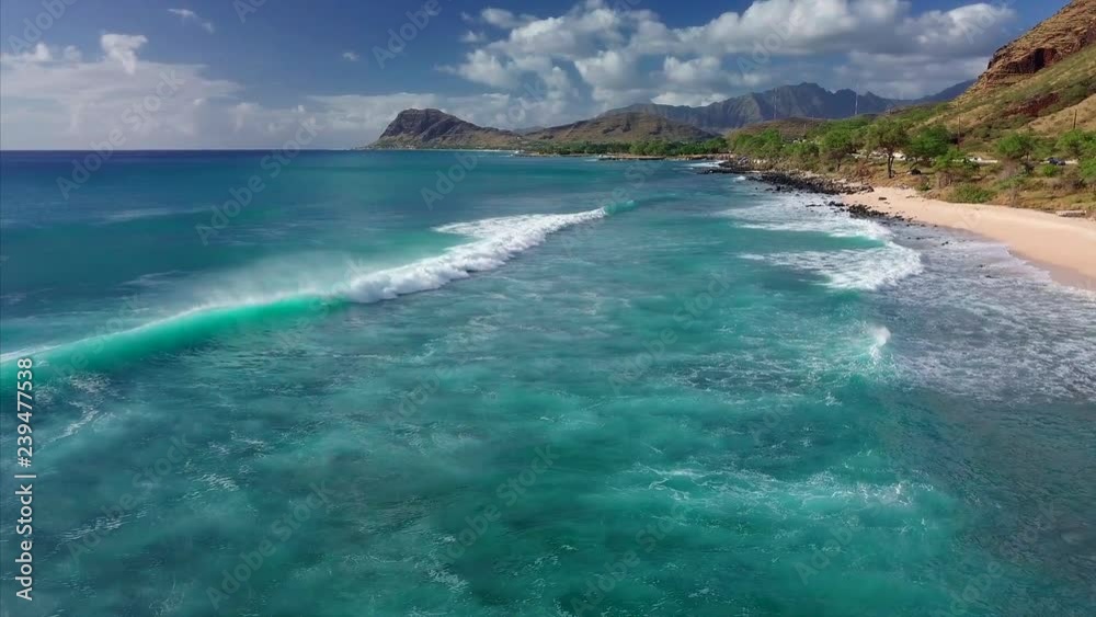 Aerial view of the Tracks surf spot located on the West Coast of Oahu, Hawaii Aerial view of the Tracks surf spot located on the West Coast of Oahu, Hawaii