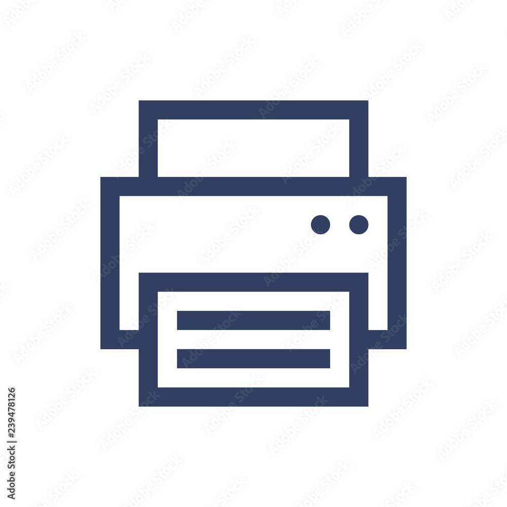 Line icon printer isolated on white background. Vector illustrator. Line icon printer isolated on white background. Vector illustrator.