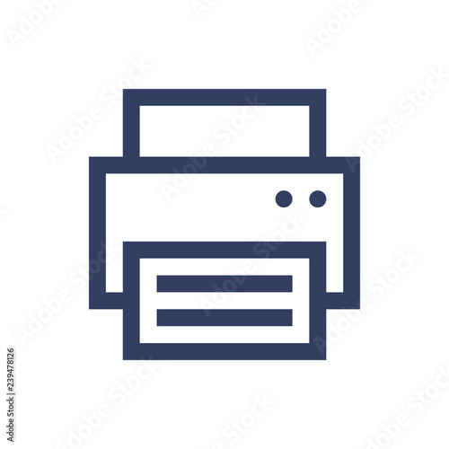 Line icon printer isolated on white background. Vector illustrator.