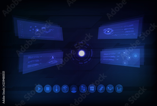 Technology abstract background digital futuristic infographic game concept design in energy plasma science analysis medical technology