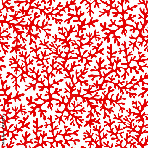 Tableau sur toile Sea corals color seamless vector pattern
