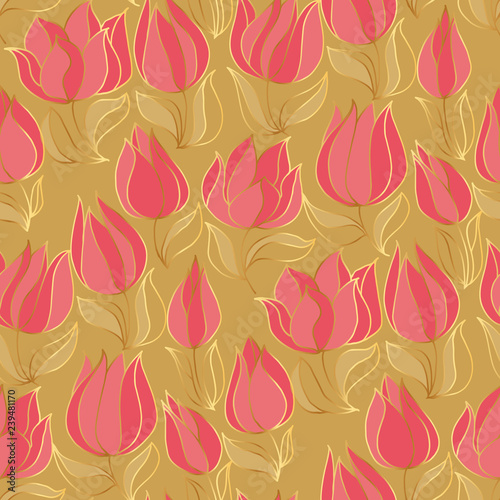 Floral color seamless vecto...