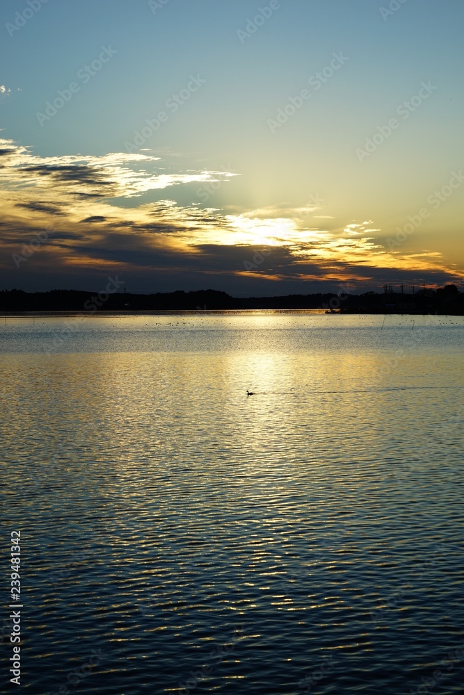 涸沼の夕景