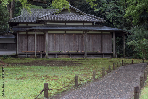 wooden house in Japanese garden