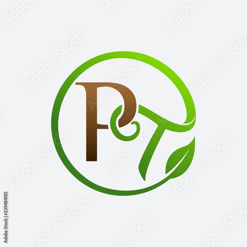 Letter P T leaf
