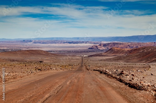 Road in the desert of Atacama, Chile - South America