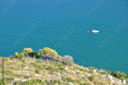 Veduta marina, Terracina, dal Monte Sant'Angelo, Tempio di Giove Anxur, Lazio, Italia photo