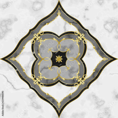 Luxury Gray Marble Mosaic Classic Seamless Pattern