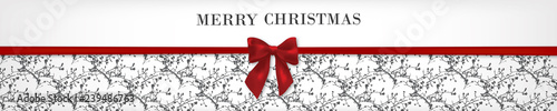 Merry Christmas Banner Schleife rot