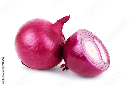 Fresh ripe onion on a white background