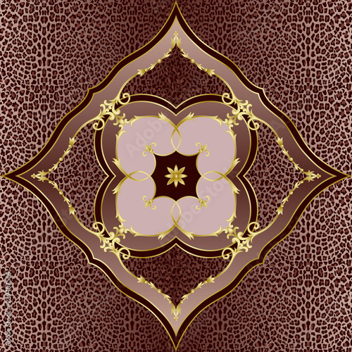Luxury Pink Leopard and Gold Classic Pattern