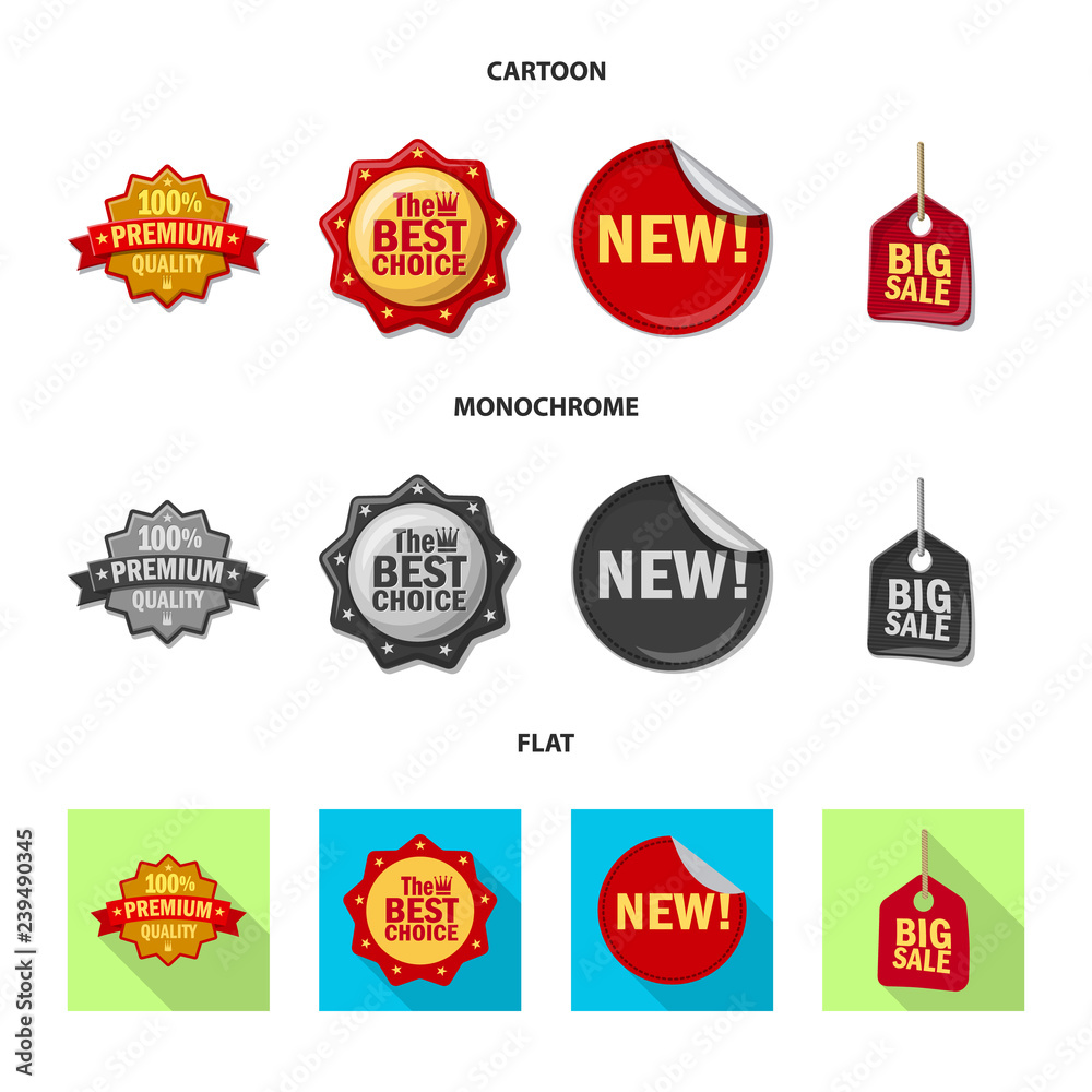 Isolated object of emblem and badge logo. Collection of emblem and sticker stock symbol for web.