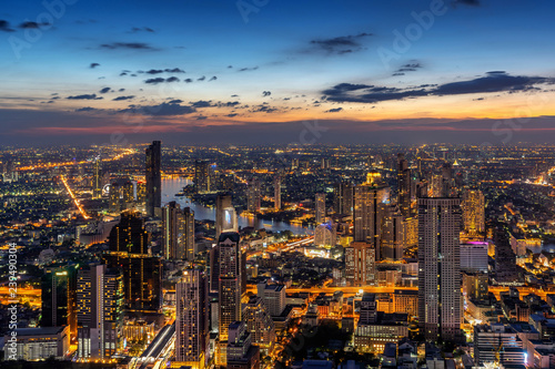 Aerial view of Bangkok cityscape  Thailand
