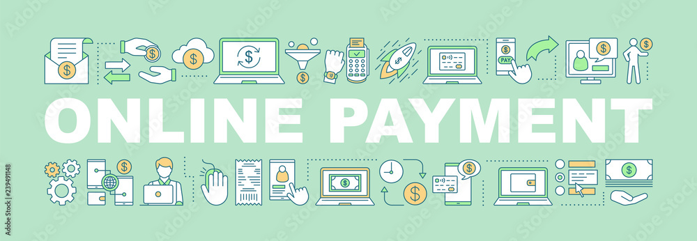 Online payment word concepts banner Online payment word concepts banner