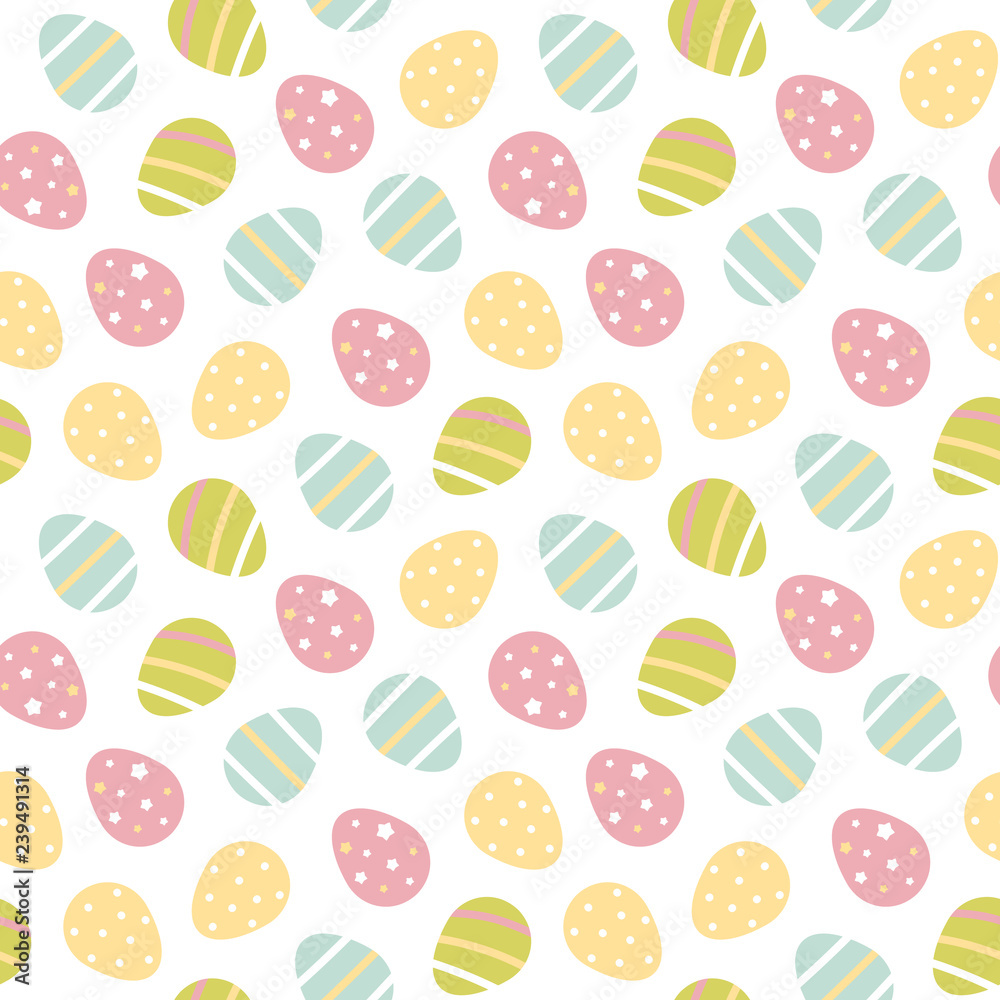 Pastel colors cartoon style easter eggs seamless pattern background. Stock  Vector | Adobe Stock