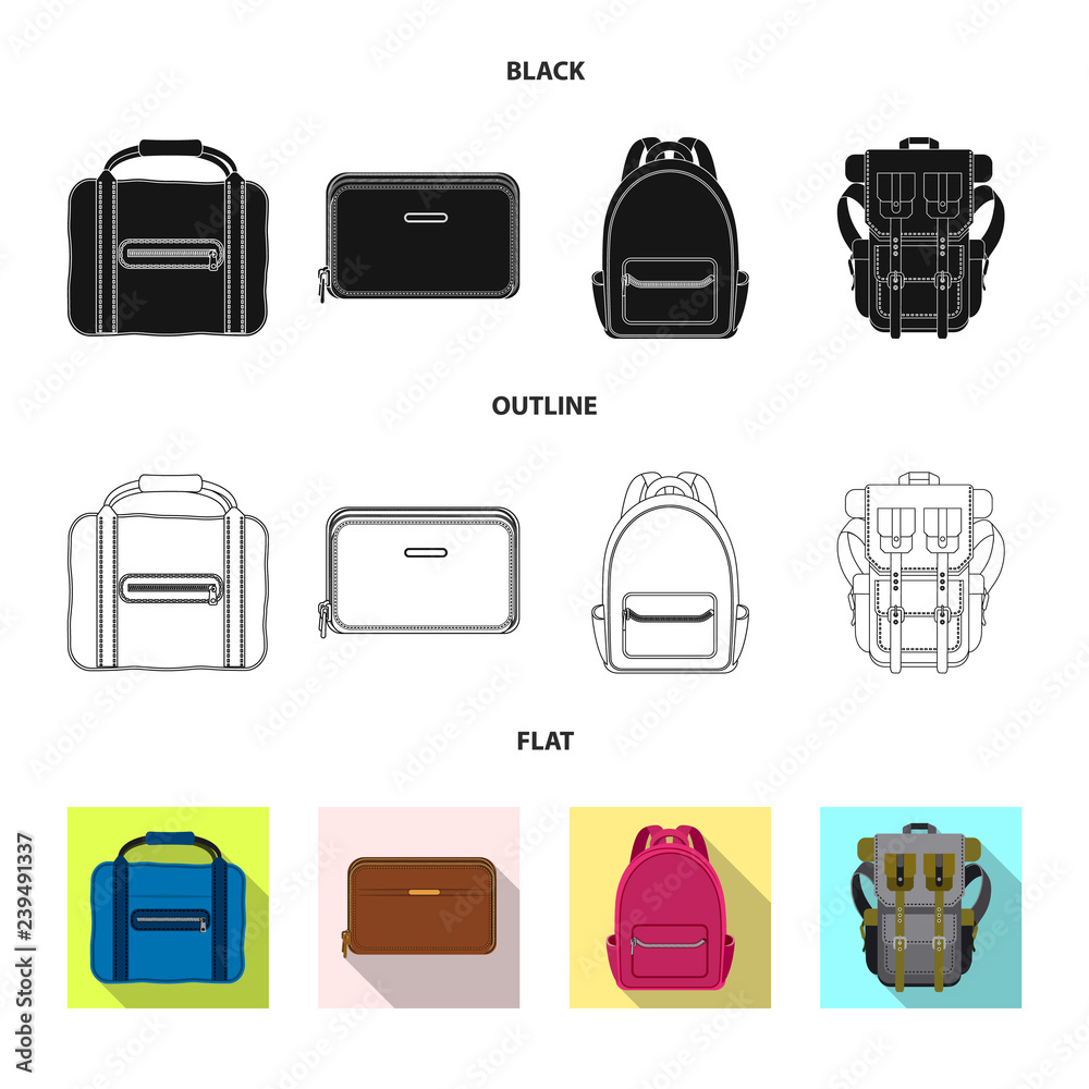 Vector design of suitcase and baggage sign. Collection of suitcase and journey stock vector illustration. Vector design of suitcase and baggage sign. Collection of suitcase and journey stock vector illustration.