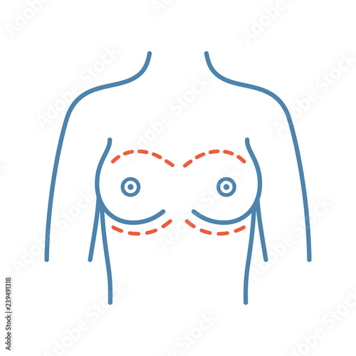 Breast augmentation color icon