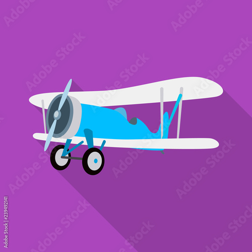 Vector illustration of plane and transport symbol. Collection of plane and sky stock vector illustration.