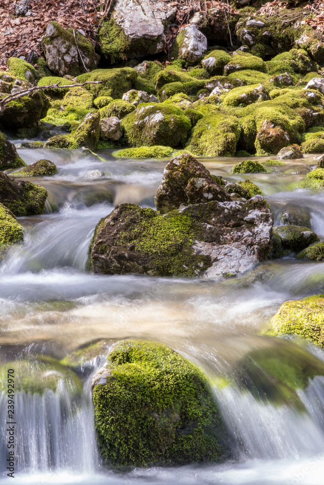 water flowing over rocks