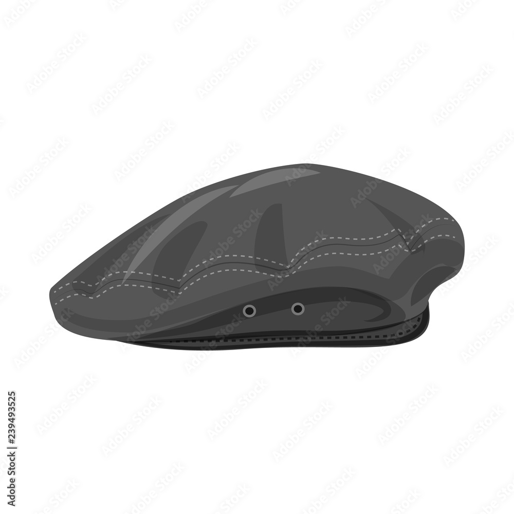 Vector design of headgear and cap logo. Set of headgear and accessory stock symbol for web. Vector design of headgear and cap logo. Set of headgear and accessory stock symbol for web.