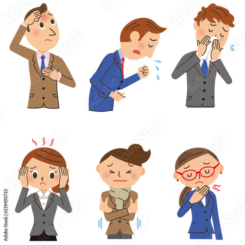風邪をひいた会社員