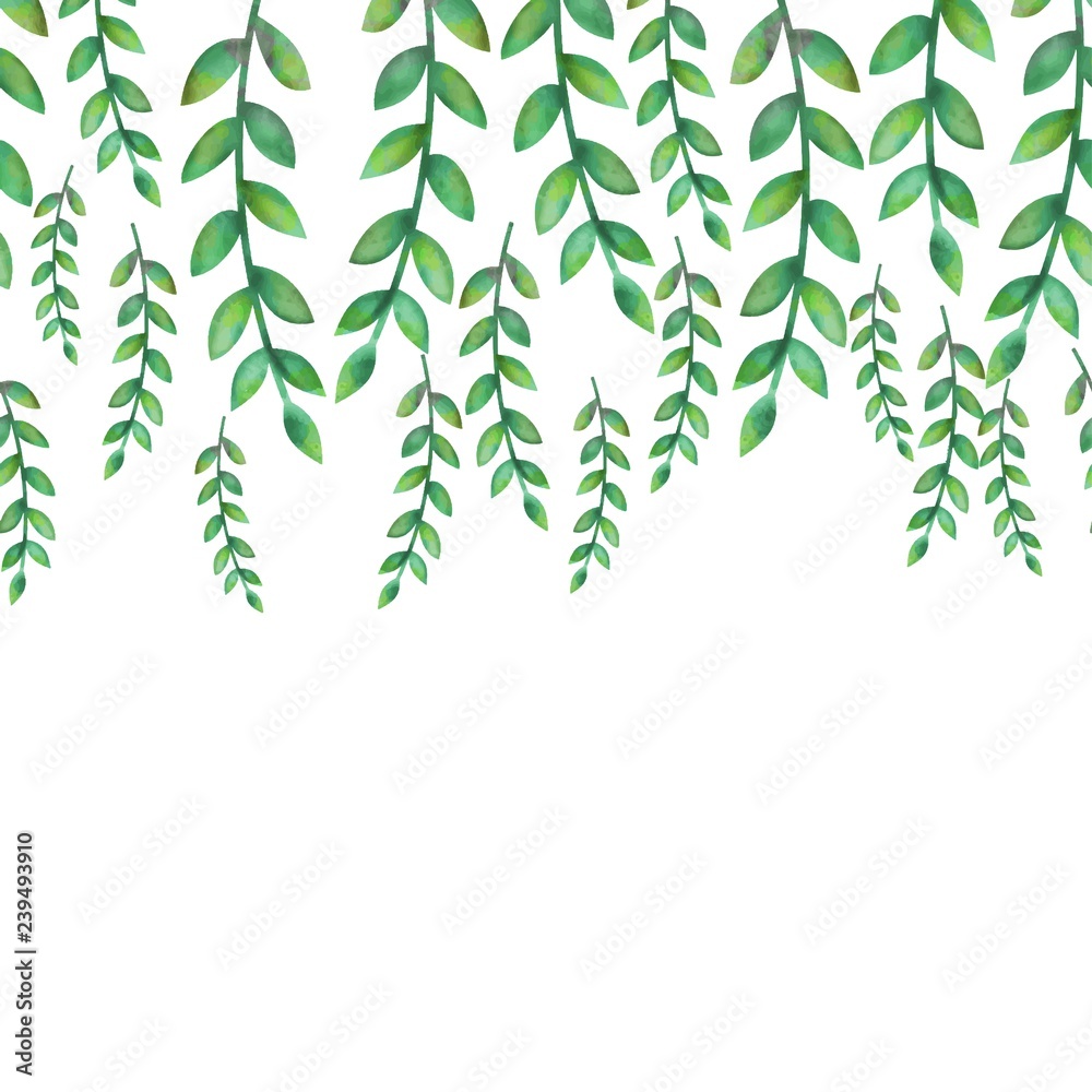 Beautiful watercolor branches pattern vector