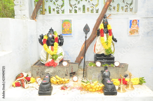 Lord Muruga and Ganesh Statue photo