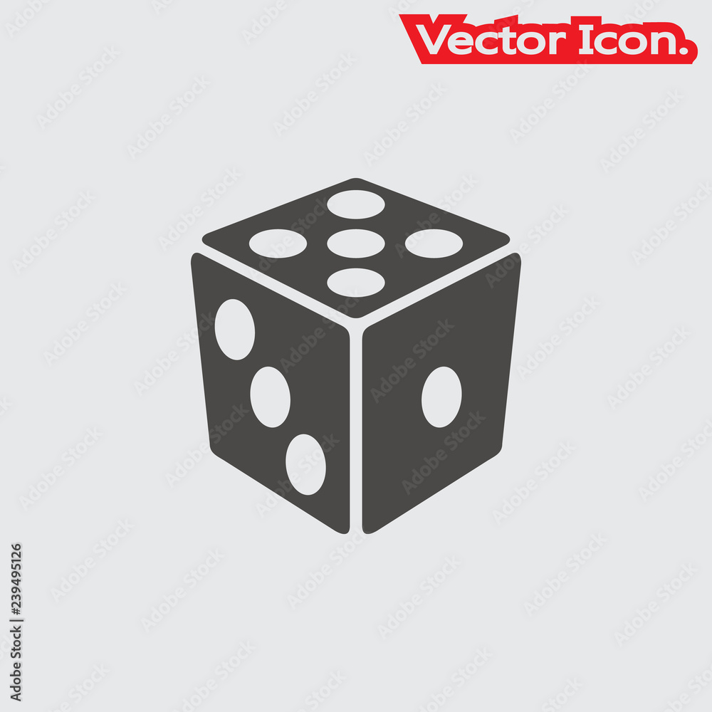 dice icon isolated sign symbol and flat style for app, web and digital design. Vector illustration. dice icon isolated sign symbol and flat style for app, web and digital design. Vector illustration.