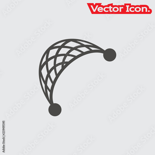 Fishing net icon isolated sign symbol and flat style for app, web and digital design. Vector illustration.