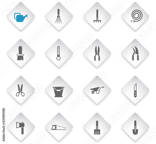 garden tools icon set