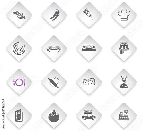 pizzeria icon set