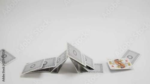 House of cards falling down