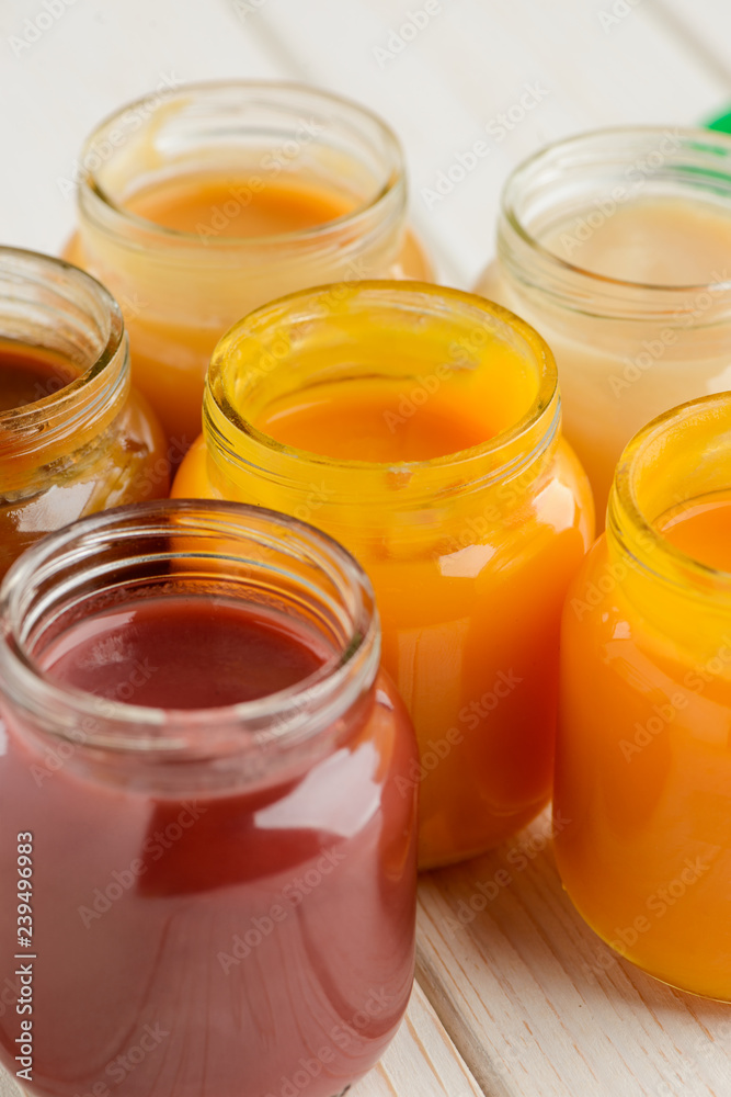 Jars full of baby food Jars full of baby food