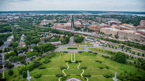 Photo Overlook of old town Alexandria Virginia King Street from the Masonic Temple