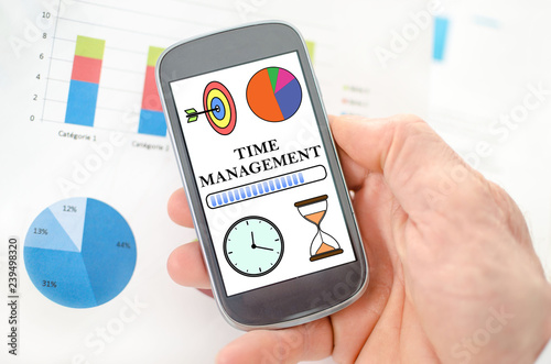 Time management concept on a smartphone