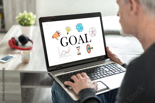 Goal concept on a laptop screen