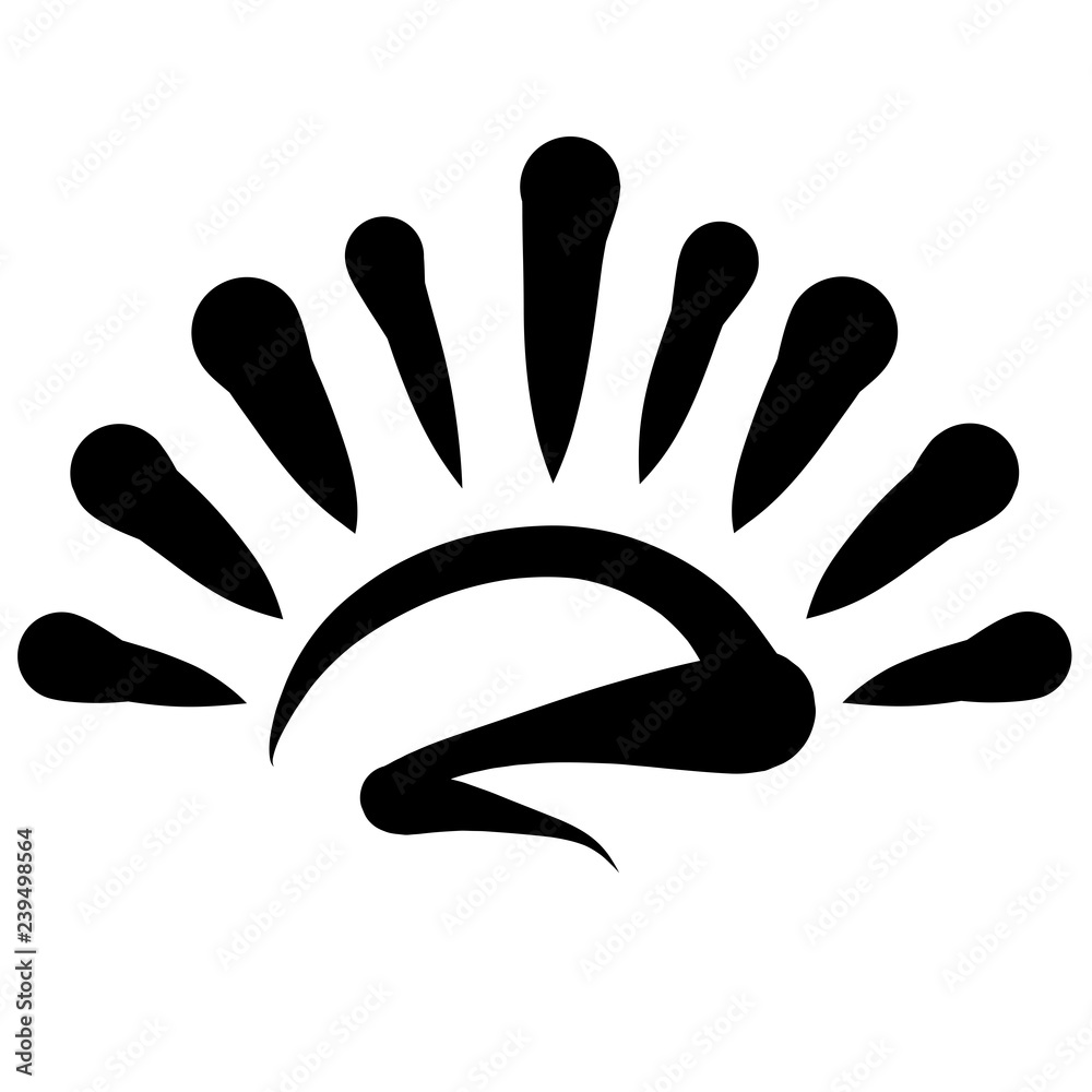 Obraz premium shining sun, black pattern, sunrise or sunset