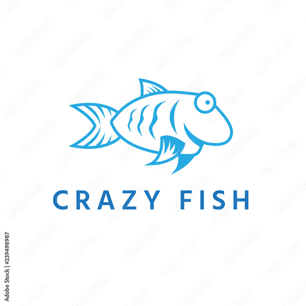 fun crazy fish vector design template fun crazy fish vector design template