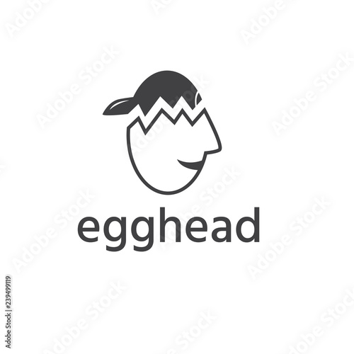 egghead boy in cap vector design template