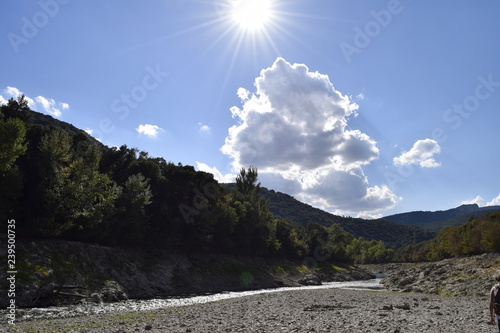 sun and mountains photo