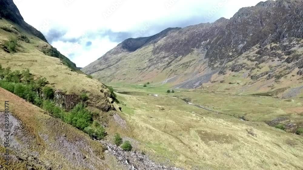 Glen Coe Highlands scotland aerial shot hiking and panorama view Glen Coe Highlands scotland aerial shot hiking and panorama view