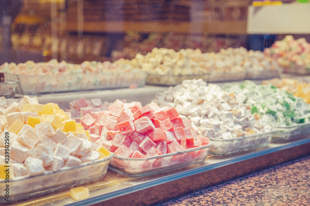 Sweets in the Turkish market.