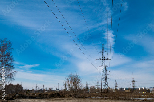 Electric poles in Novosibirsk