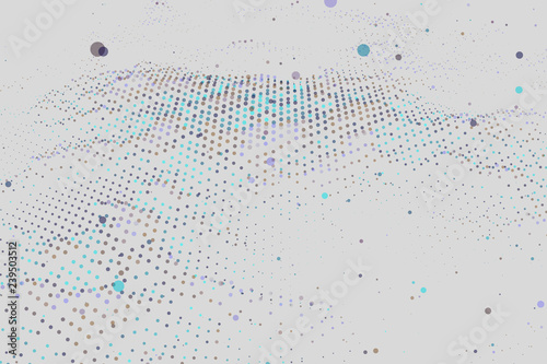 Big data visualization. Visual information complexity. Data threads plot. 3D rendering. Data technology illustration. Science background
